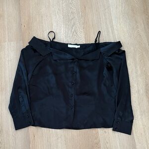 Jonathan Simkhai Black Off-Shoulder Blouse